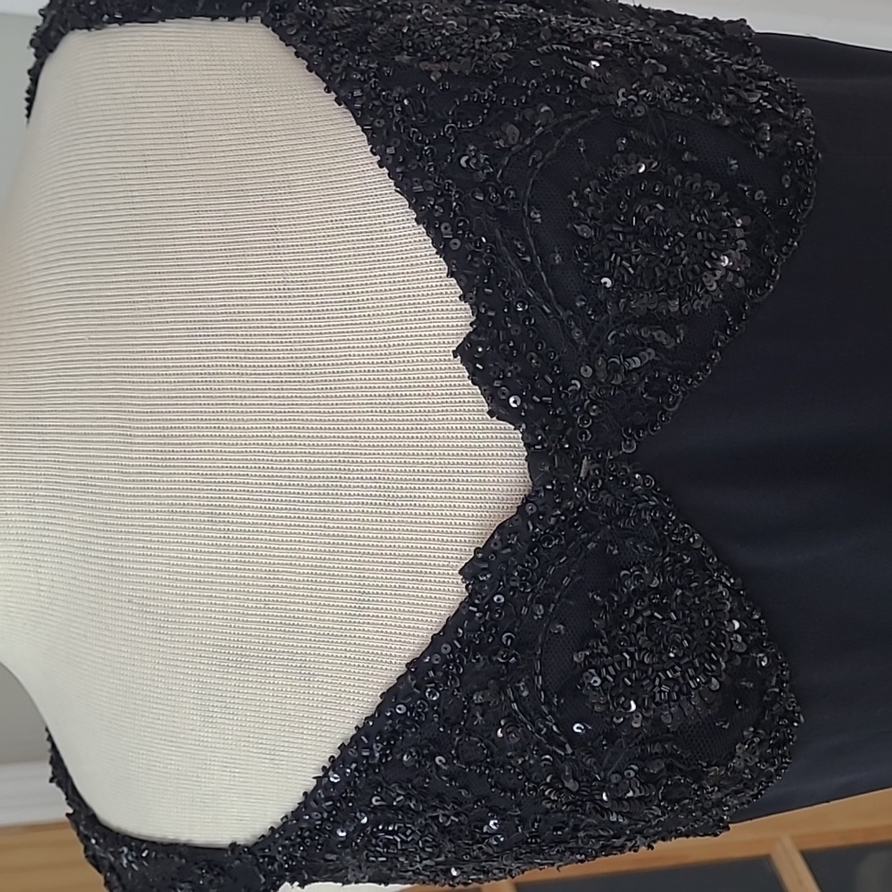 Escada Black Midi Dress with Beaded Bodice - Picture 2 of 4